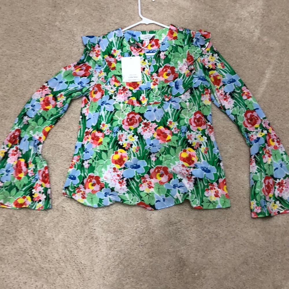 NWT & Other Stories Floral Ruffle Bell Sleeve Blouse 4